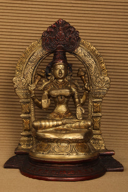 Collection of A Unique Style Handcrafted Brass Lakshmi Idol in a gallery layout