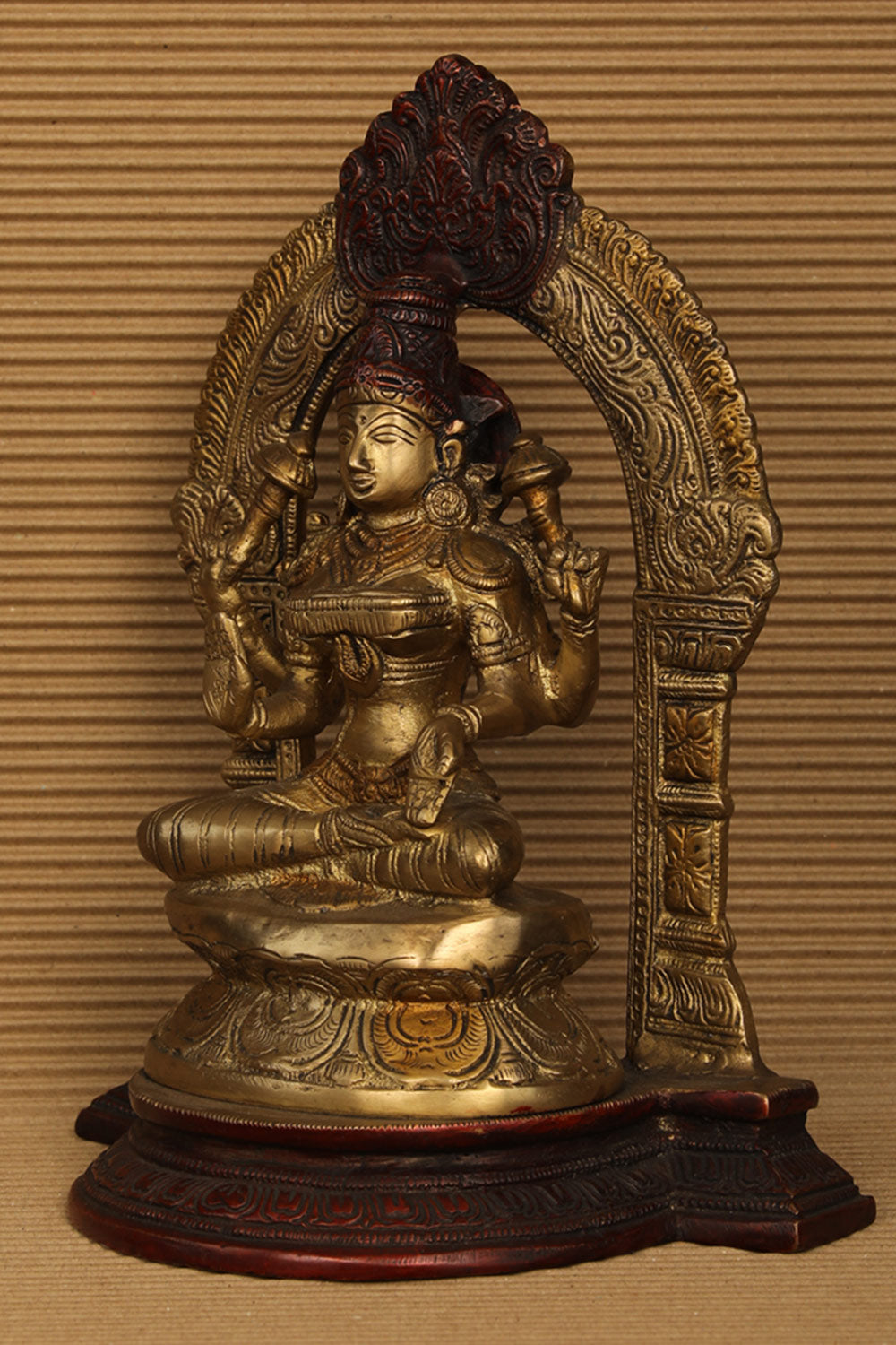 Collection of A Unique Style Handcrafted Brass Lakshmi Idol in a gallery layout