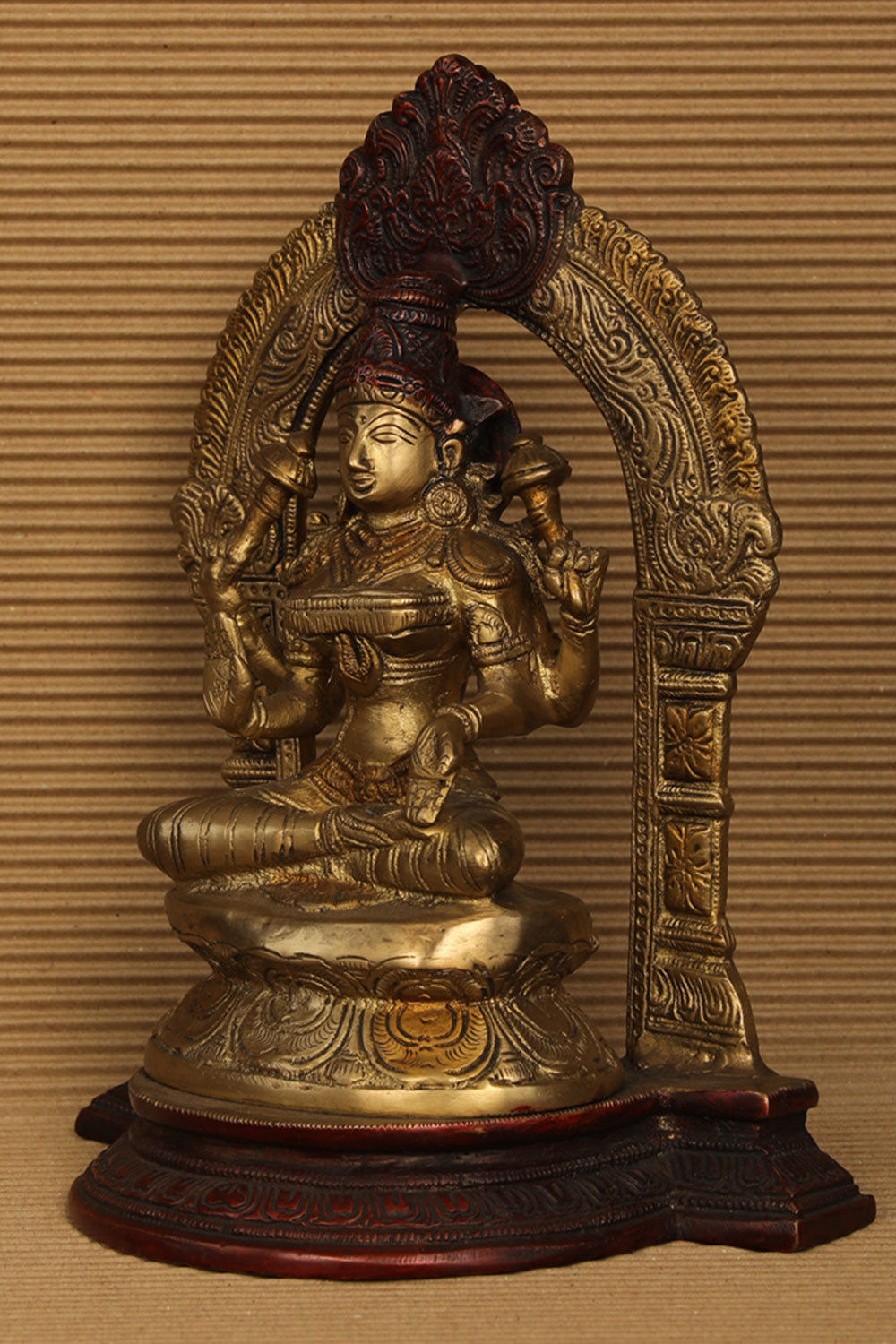 Image of A Unique Style Handcrafted Brass Lakshmi Idol