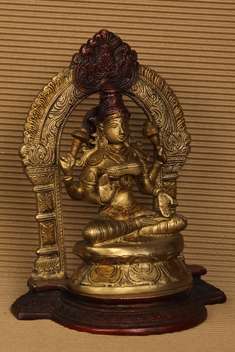 Image of A Unique Style Handcrafted Brass Lakshmi Idol