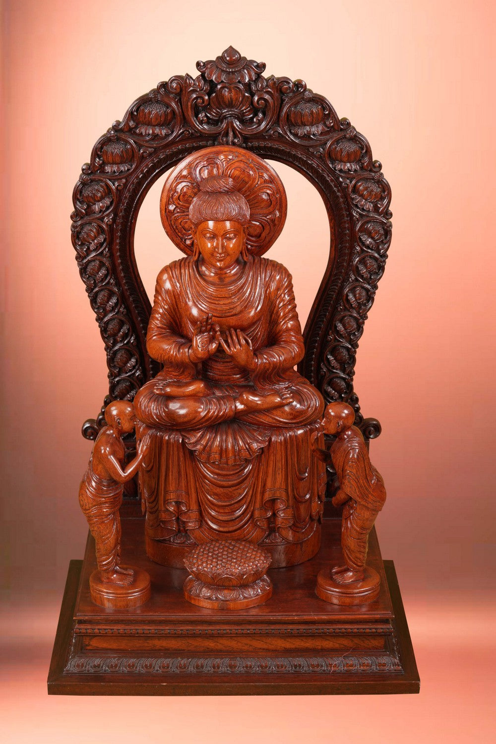 Image of Teak Wooden Buddha Sculpture by National Award Winner