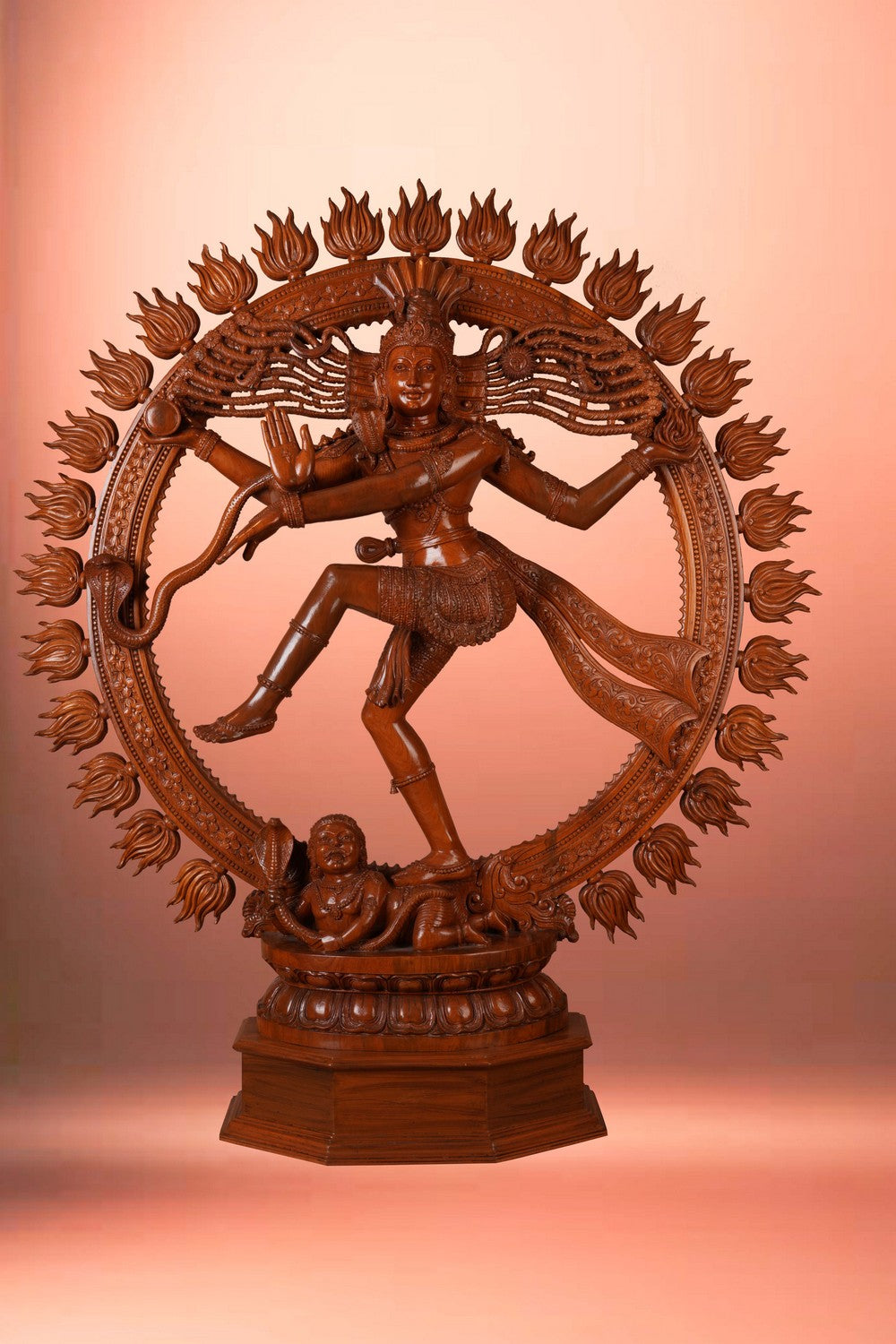 Image of Teak Wood Carving Nataraja Statue