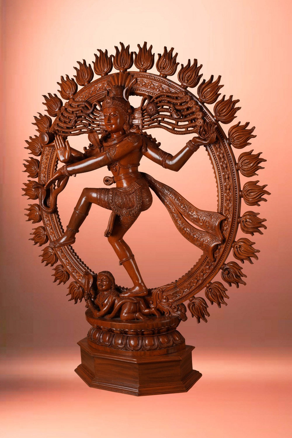 Image of Teak Wood Carving Nataraja Statue
