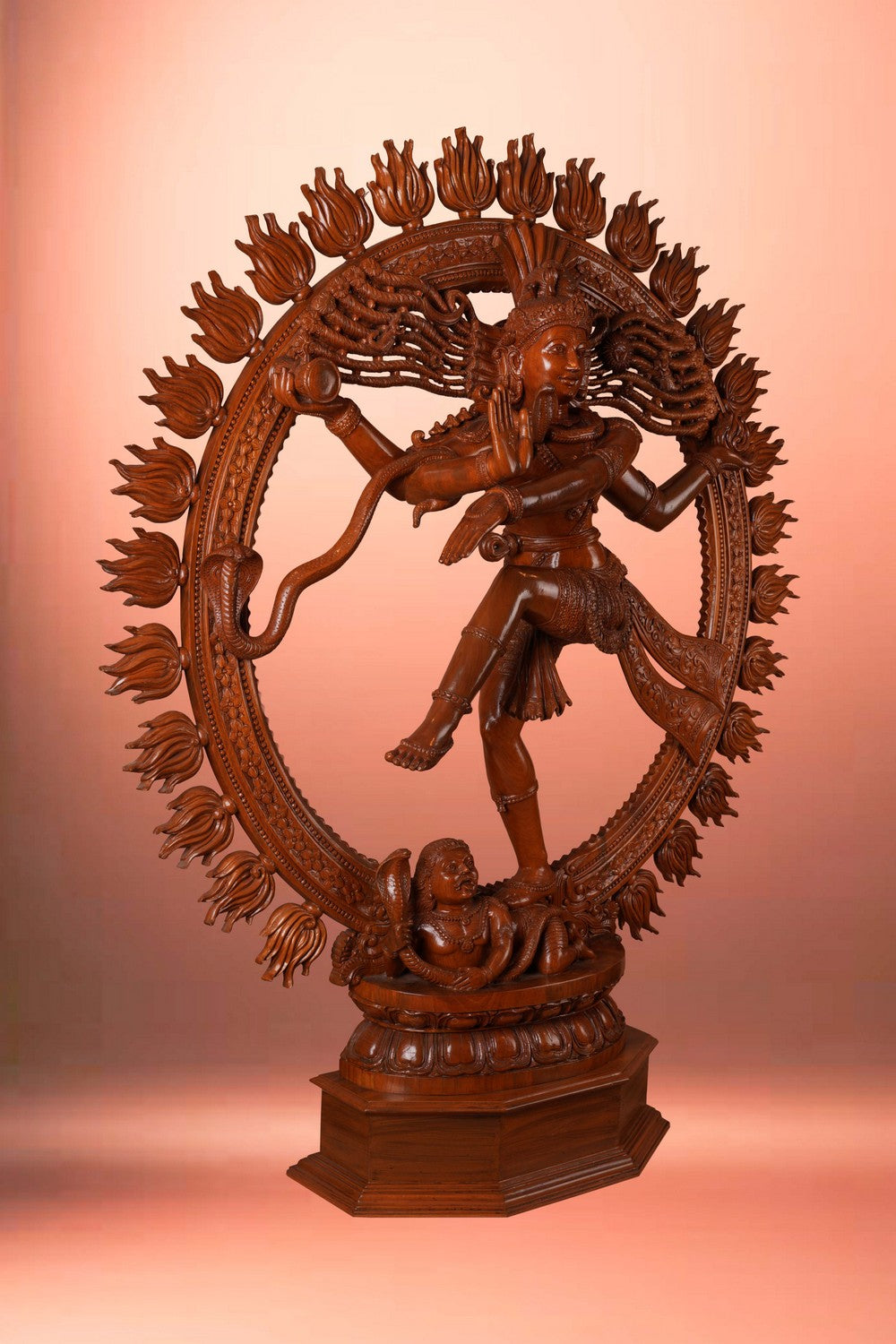 Image of Teak Wood Carving Nataraja Statue