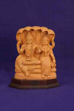 Image of Cedar Wood Carving Lakshmi/Narayana Statue
