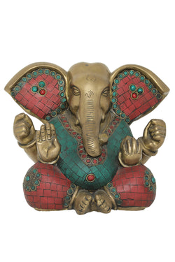 Collection of Handcrafted Brass Ganpati in a gallery layout