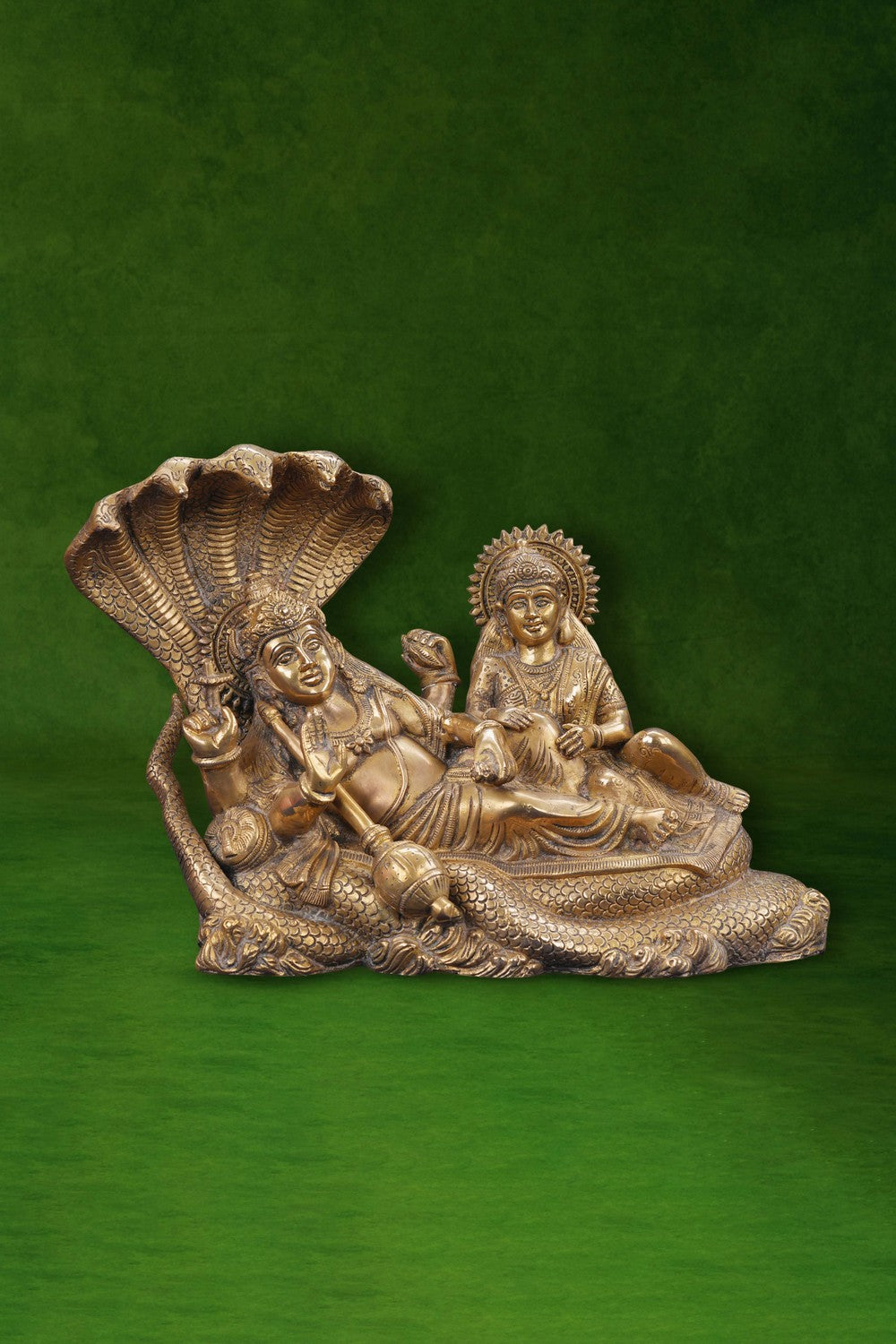 Image of Brass Lakshminarayana on Sheshnag