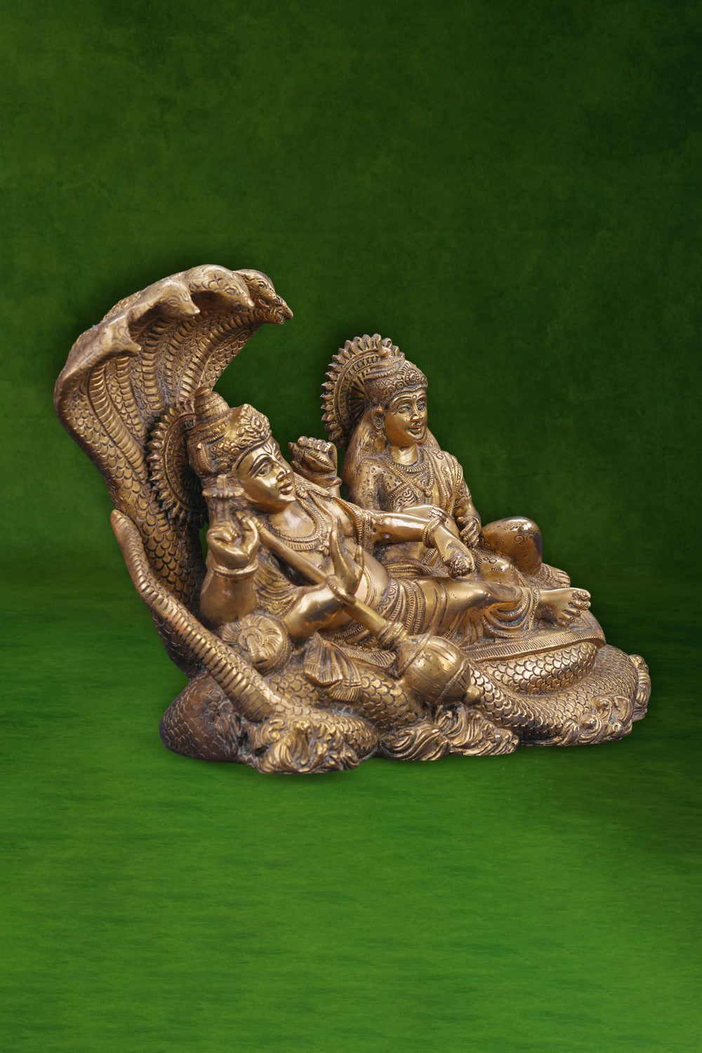 Image of Brass Lakshminarayana on Sheshnag