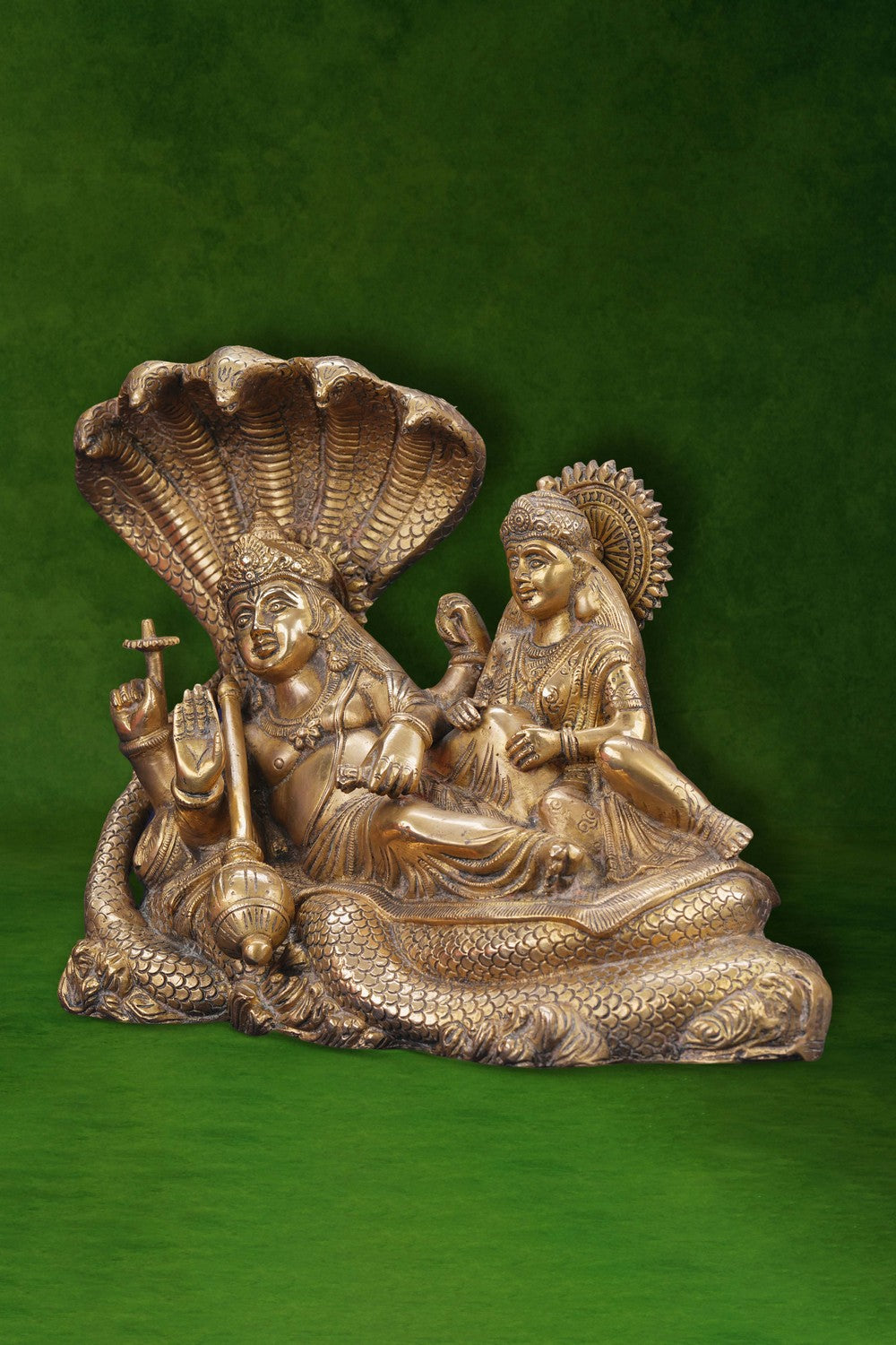 Image of Brass Lakshminarayana on Sheshnag