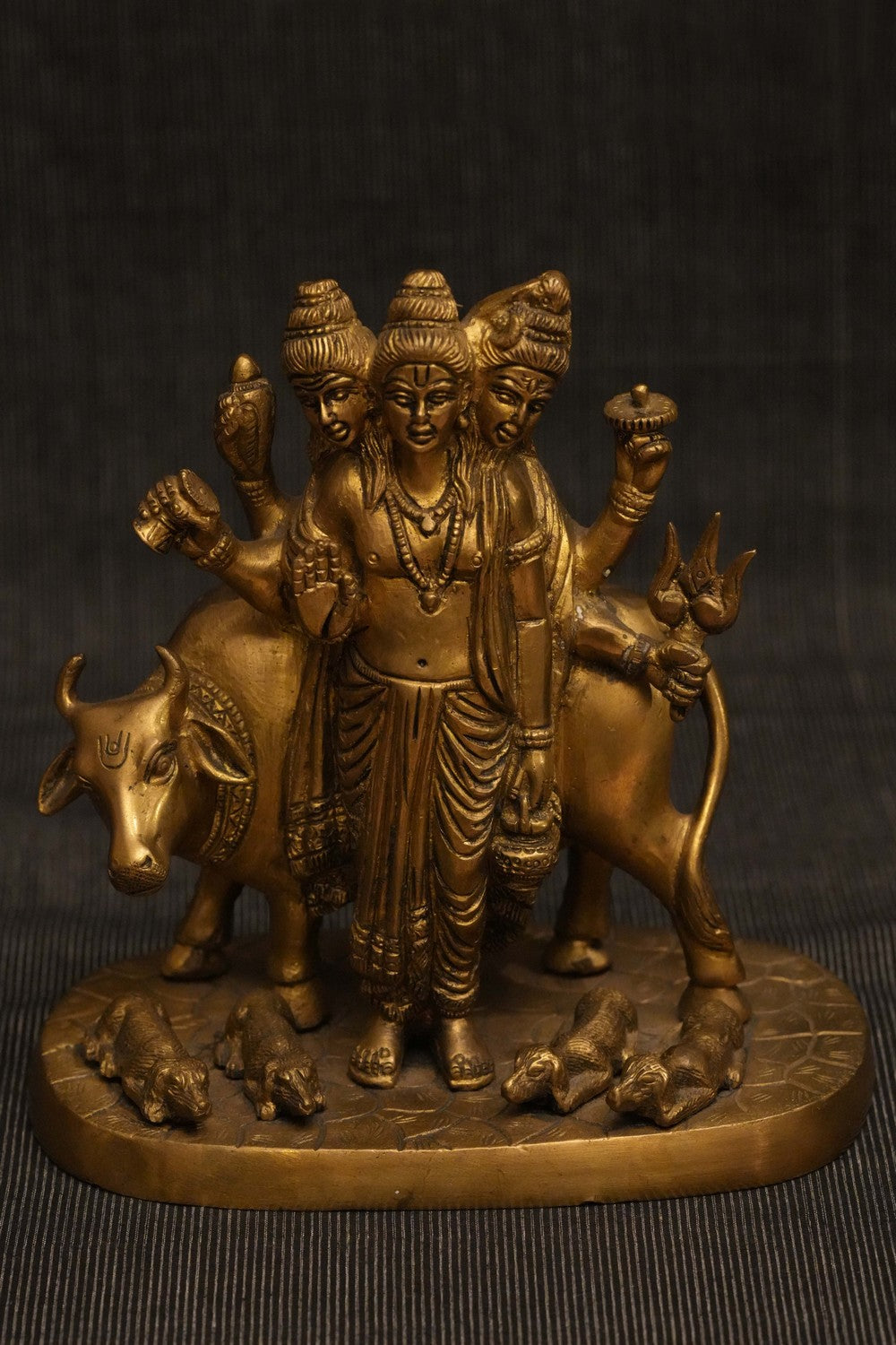 Image of Brass idol of Dattatreya