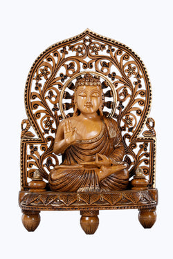 Collection of Sitting Buddha With Jali Work With Metallic Finishing in a gallery layout