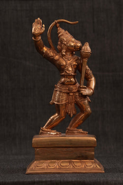 Image of Brass Jai Sri Ram Hanuman Ji ki Gada Idol for Temple