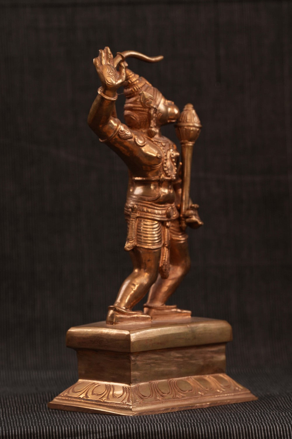 Brass Jai Sri Ram Hanuman Ji ki Gada Idol for Temple
