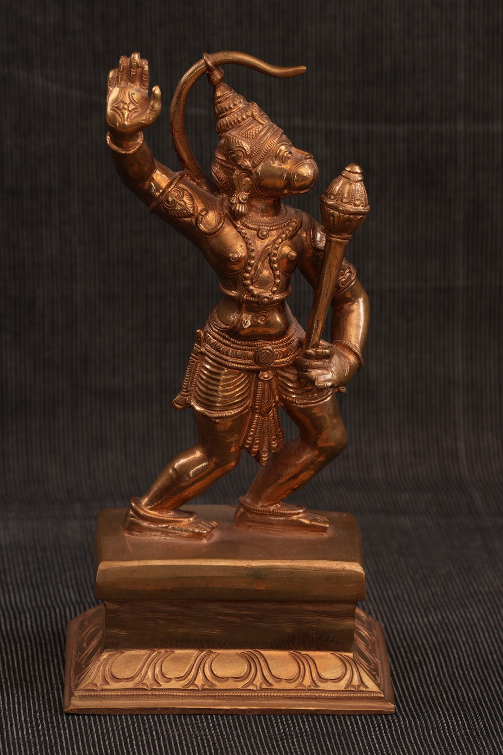Brass Jai Sri Ram Hanuman Ji ki Gada Idol for Temple