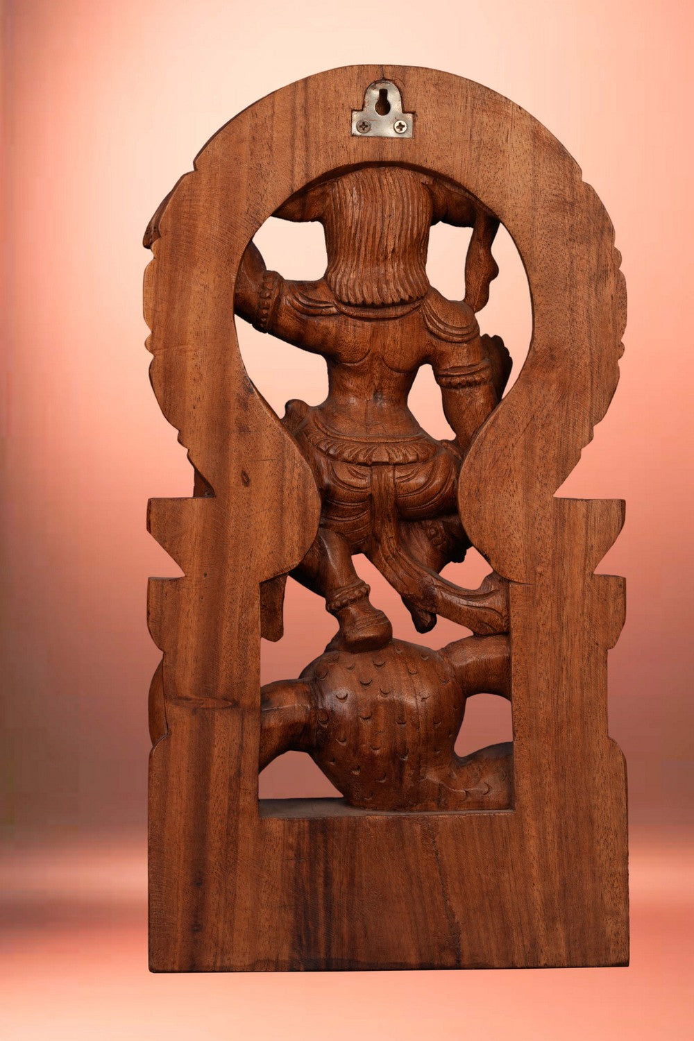 Image of Teak Wood Krishna Idol on Snake