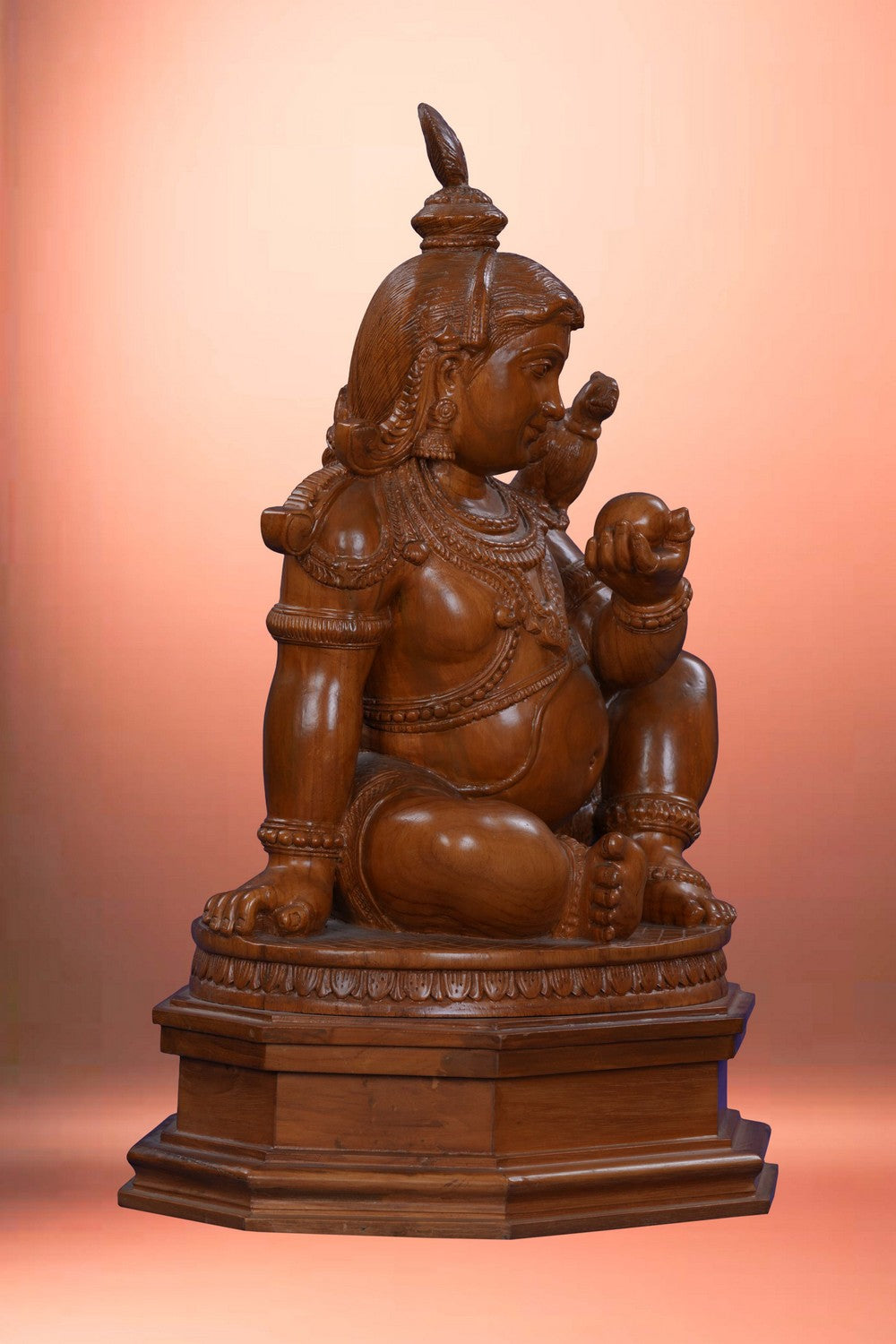 Image of Wooden Laddu Gopal Statue