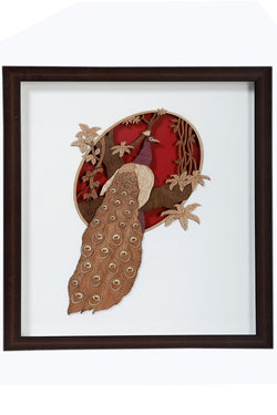 Collection of Wooden Art Work Frame With Peacock in a gallery layout