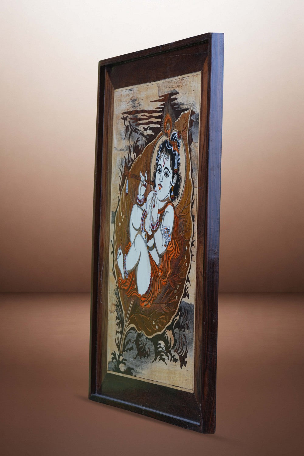 Image of Rose Wood Balkrishan on the leaf frame in inlay work