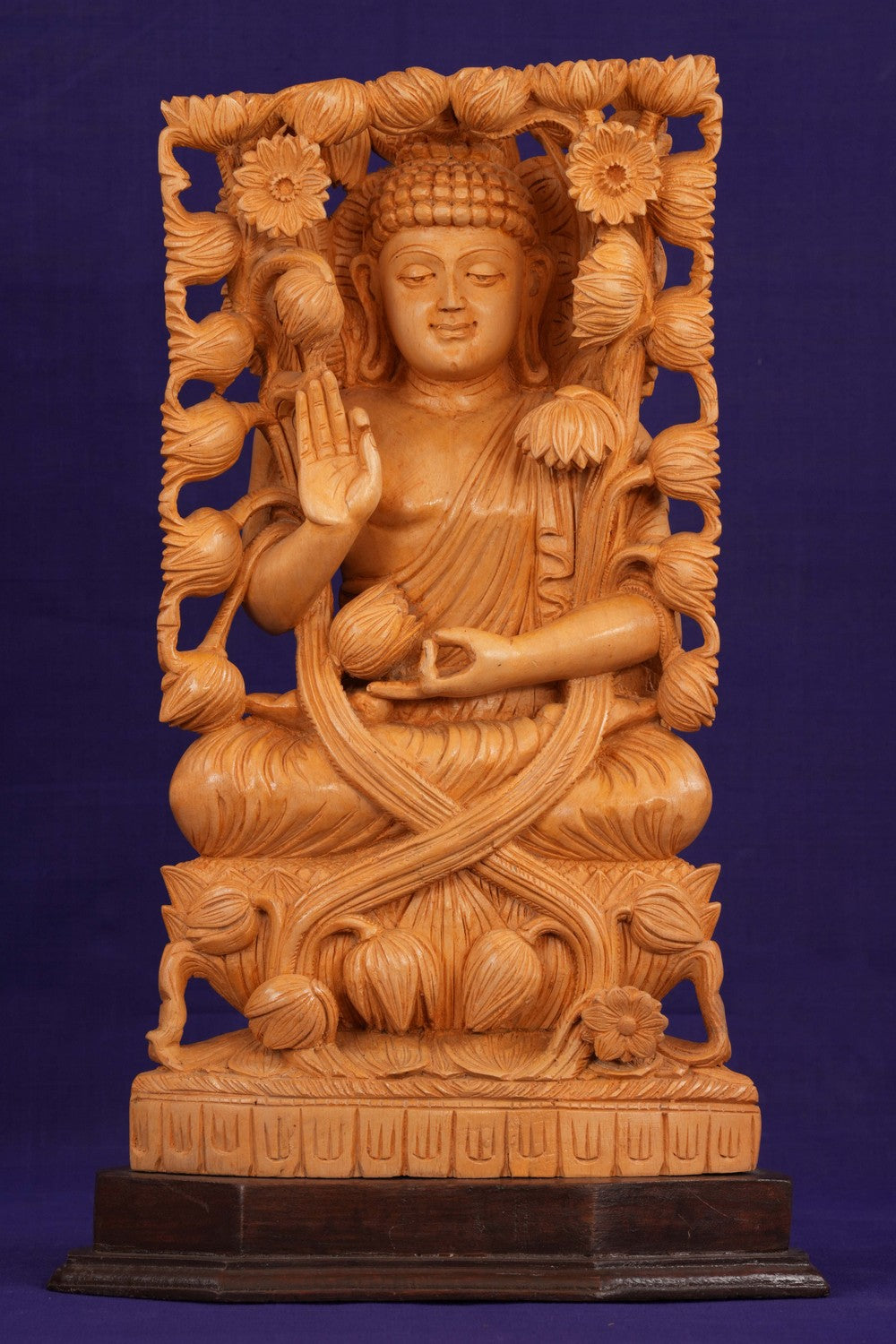 Image of Wooden Buddha Standing Sculpture