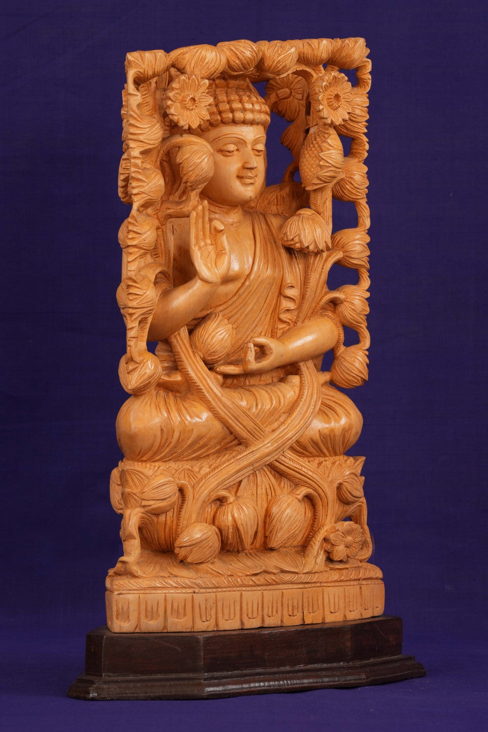 Image of Wooden Buddha Standing Sculpture