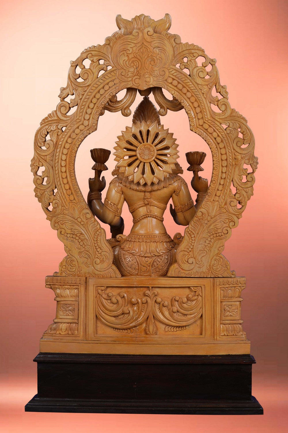 Image of Cedar Wood Goddess Lakshmi Sculpture
