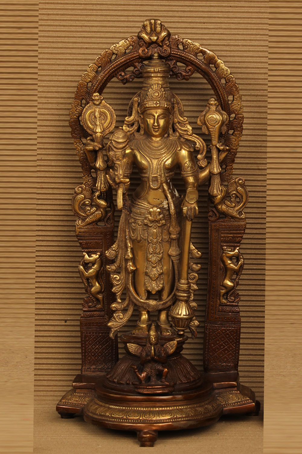 Collection of Lord Vishnu & Goddess Lakshmi Brass Status 2 pic set in a gallery layout