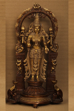 Collection of Lord Vishnu & Goddess Lakshmi Brass Status 2 pic set in a gallery layout