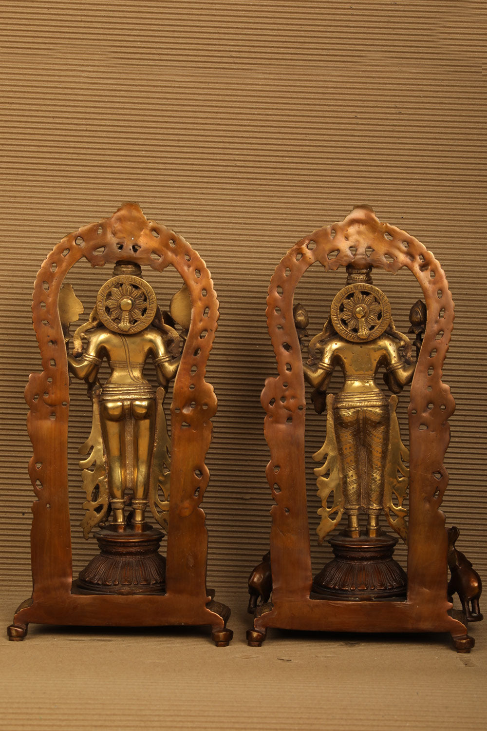 Collection of Lord Vishnu & Goddess Lakshmi Brass Status 2 pic set in a gallery layout