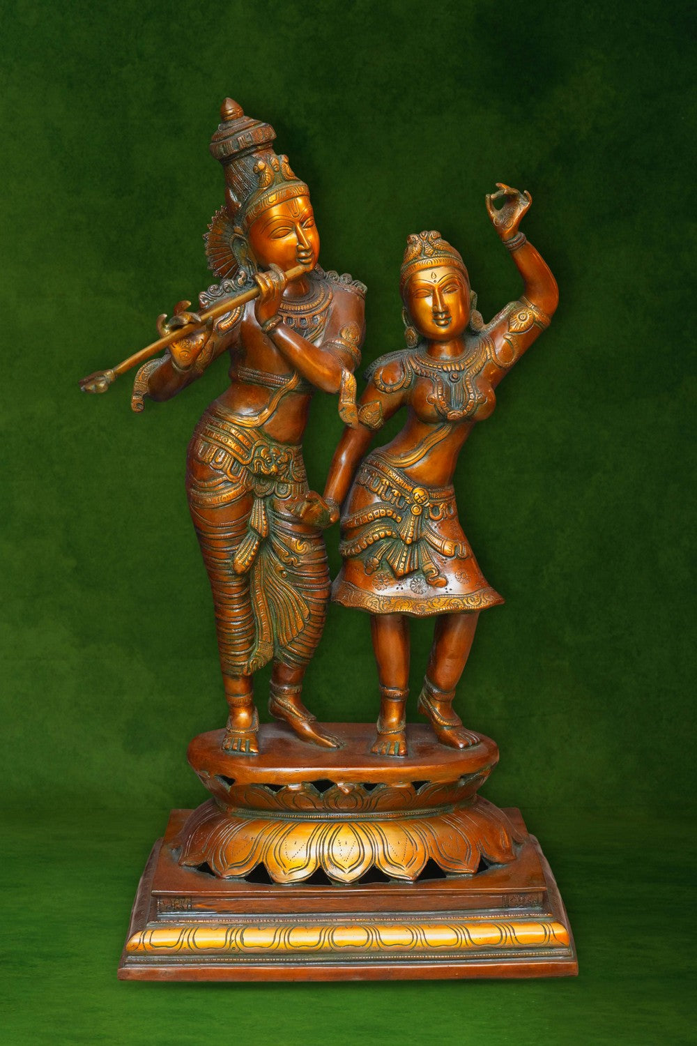Image of Brass Goddess Radha and Lord Krishna