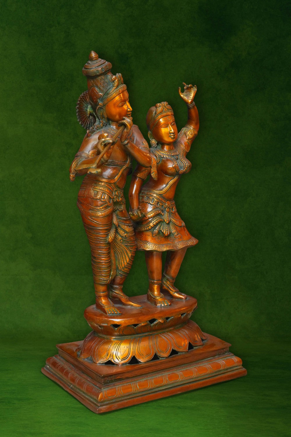 Image of Brass Goddess Radha and Lord Krishna