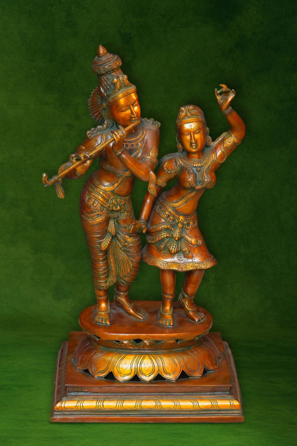 Image of Brass Goddess Radha and Lord Krishna