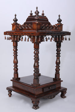 Image of Rose Wooden Handcrafted Pooja Mandir