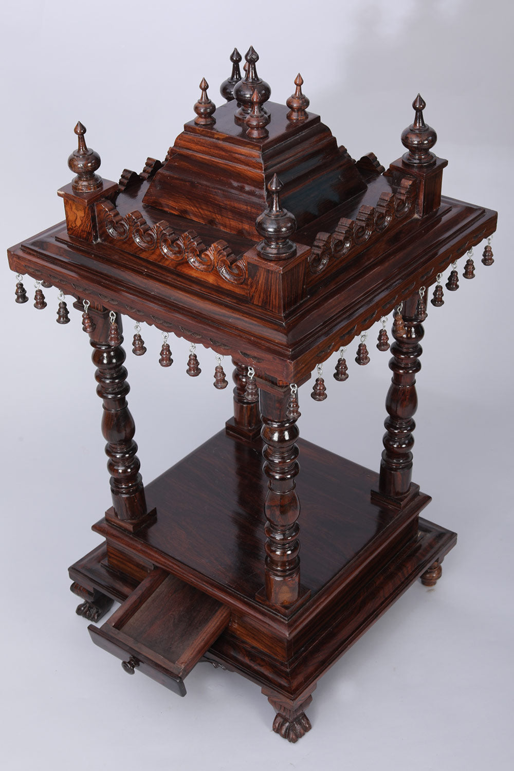 Rose Wooden Handcrafted Pooja Mandir