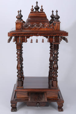 Image of Rose Wooden Handcrafted Pooja Mandir