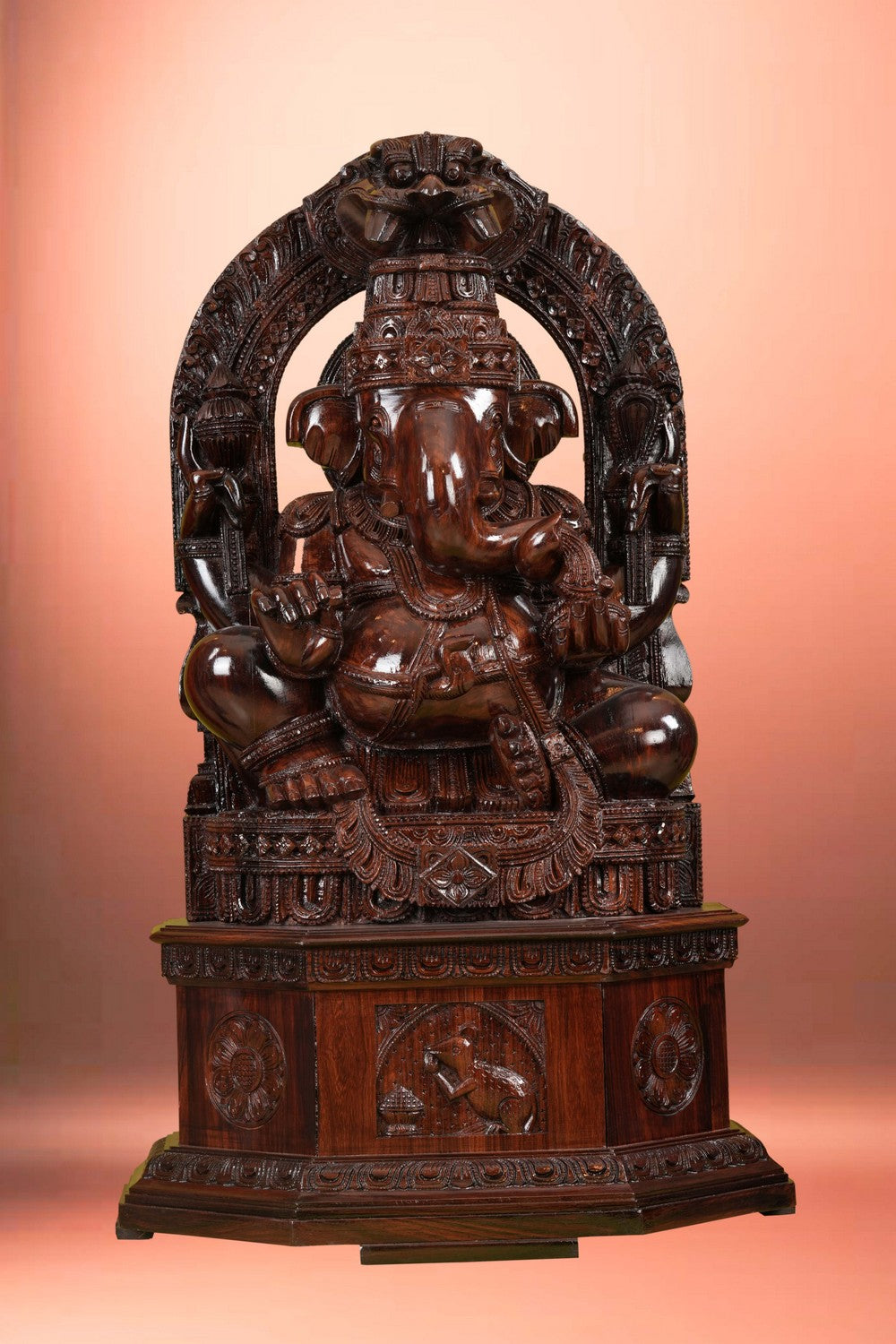 Image of Lord Ganesh Statue in Rose Wood