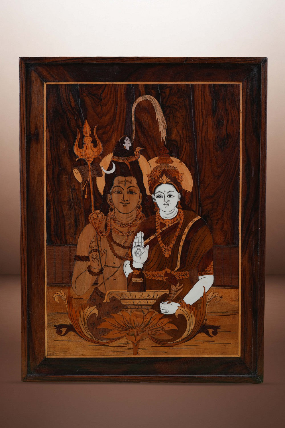 Image of Gowri Shanker with panel in rosewood with inlay work