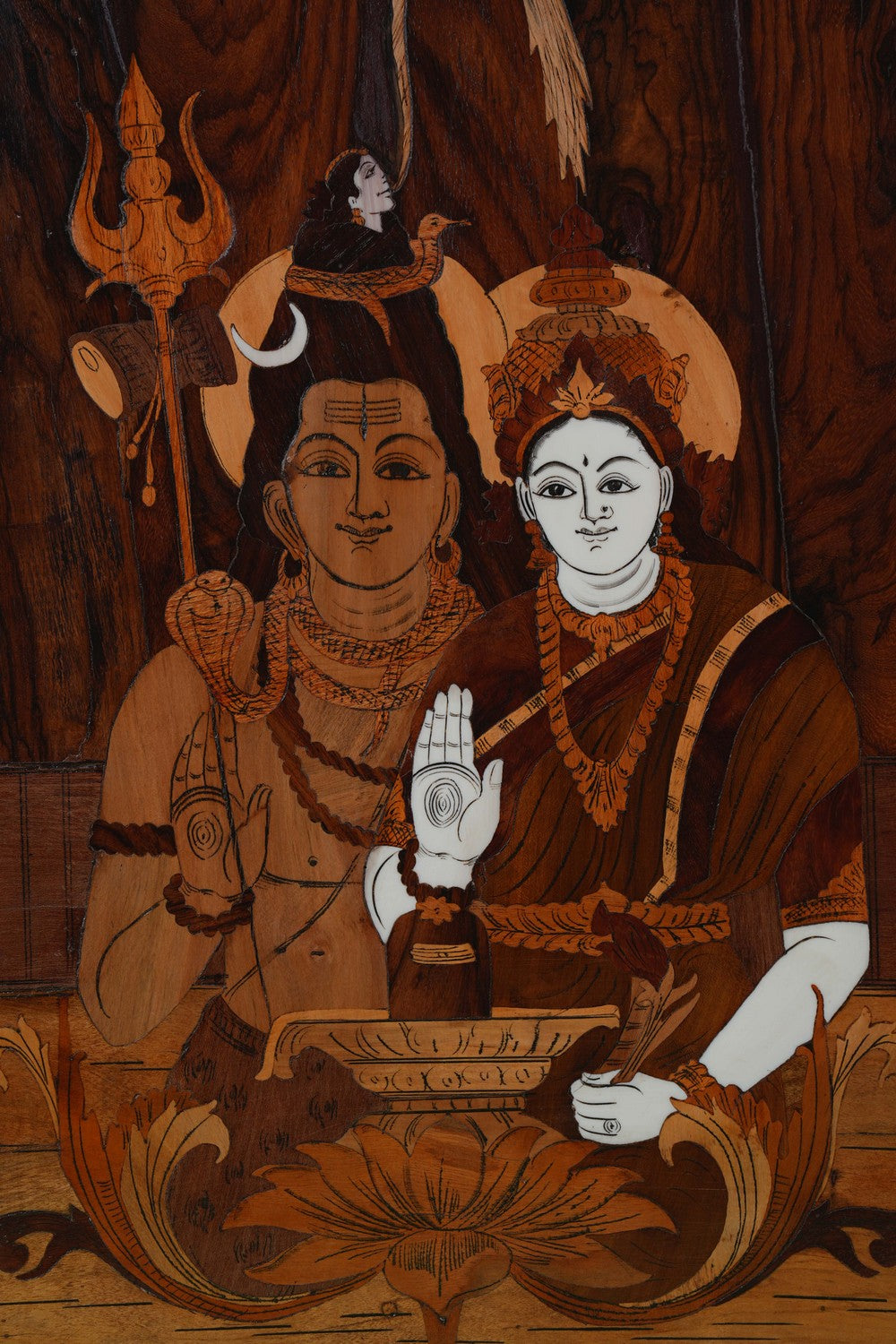 Image of Gowri Shanker with panel in rosewood with inlay work