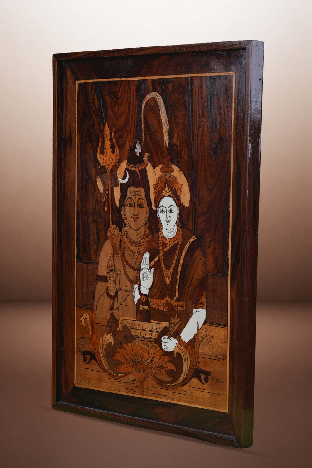 Image of Gowri Shanker with panel in rosewood with inlay work