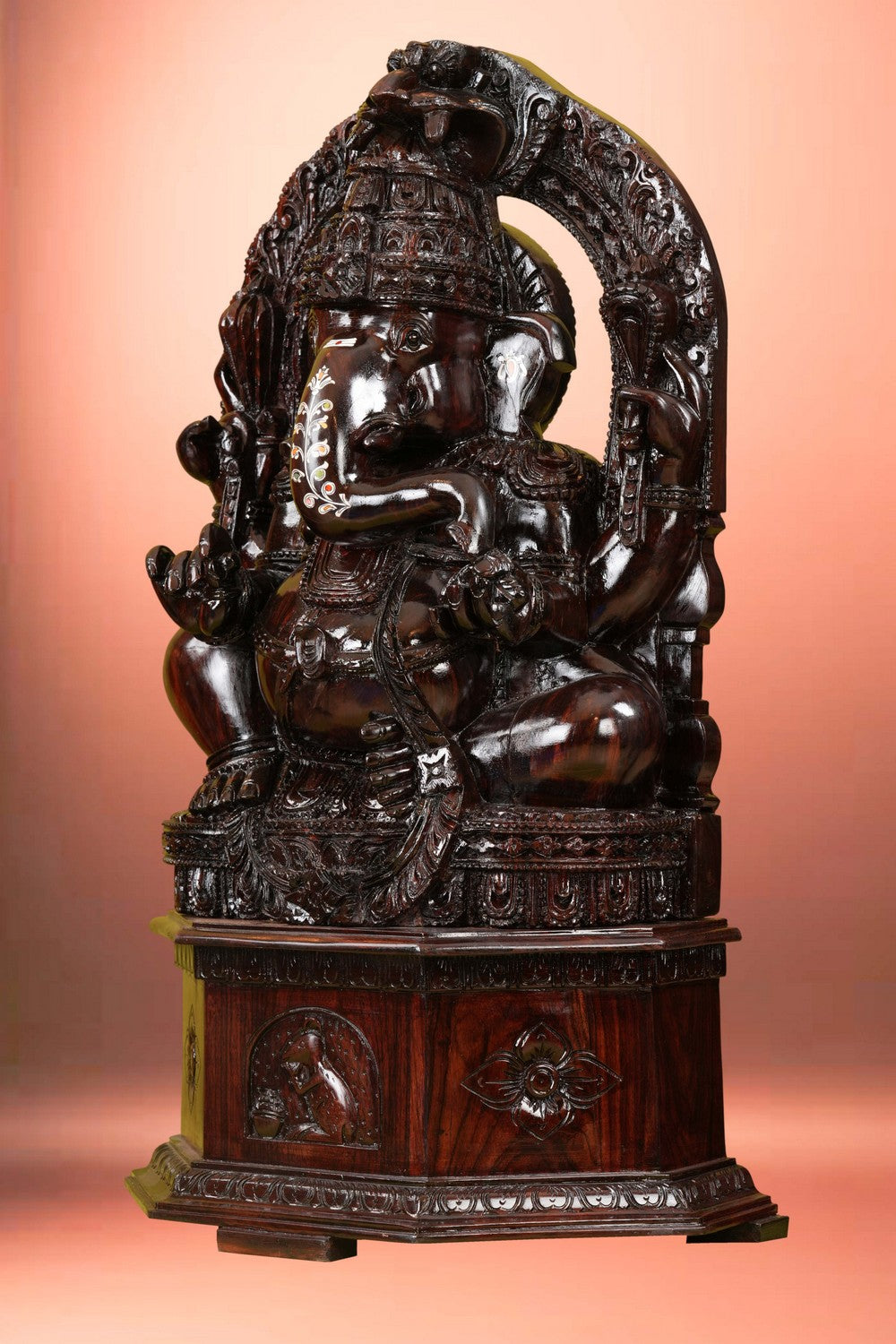 Image of Lord Ganesh Statue in Rose Wood