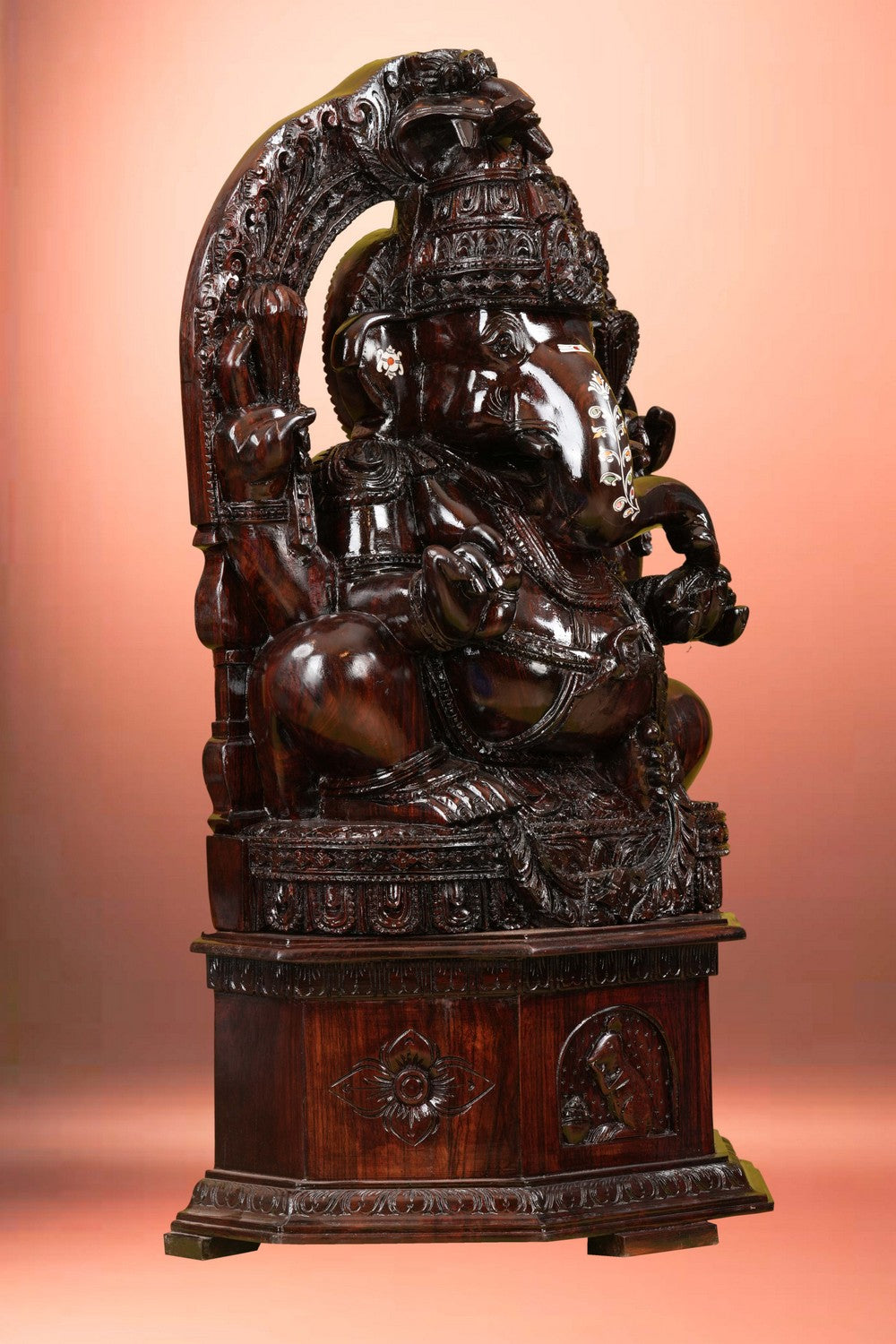 Image of Lord Ganesh Statue in Rose Wood