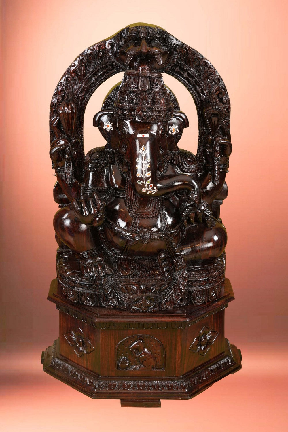 Image of Lord Ganesh Statue in Rose Wood