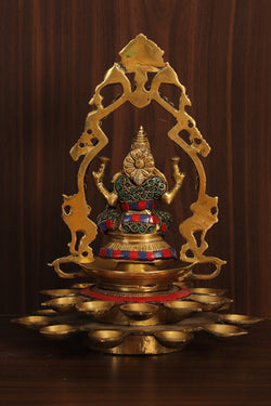 Collection of Brass Shri Maha Lakshmi Idol in a gallery layout