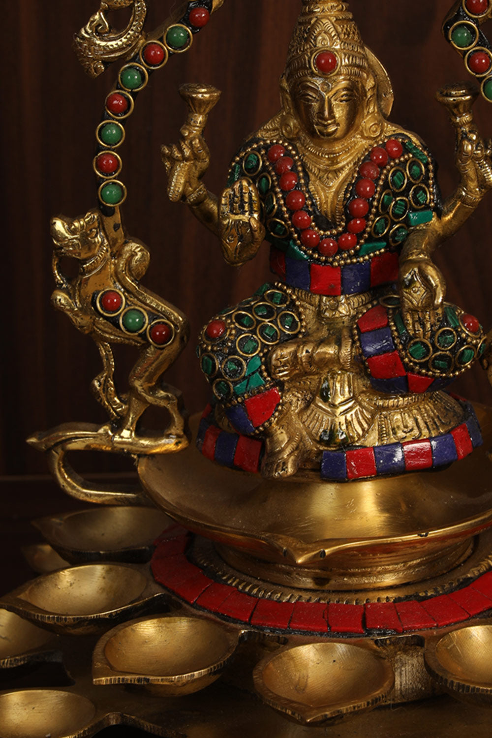 Image of Brass Shri Maha Lakshmi Idol