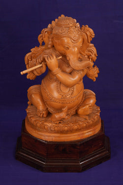 Image of Wooden Lord Ganesh Statue