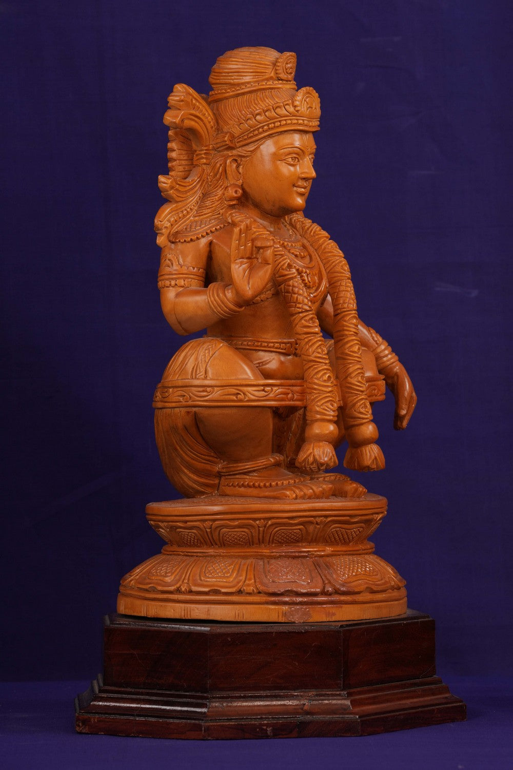 Image of Wooden Ayyappa Sculpture