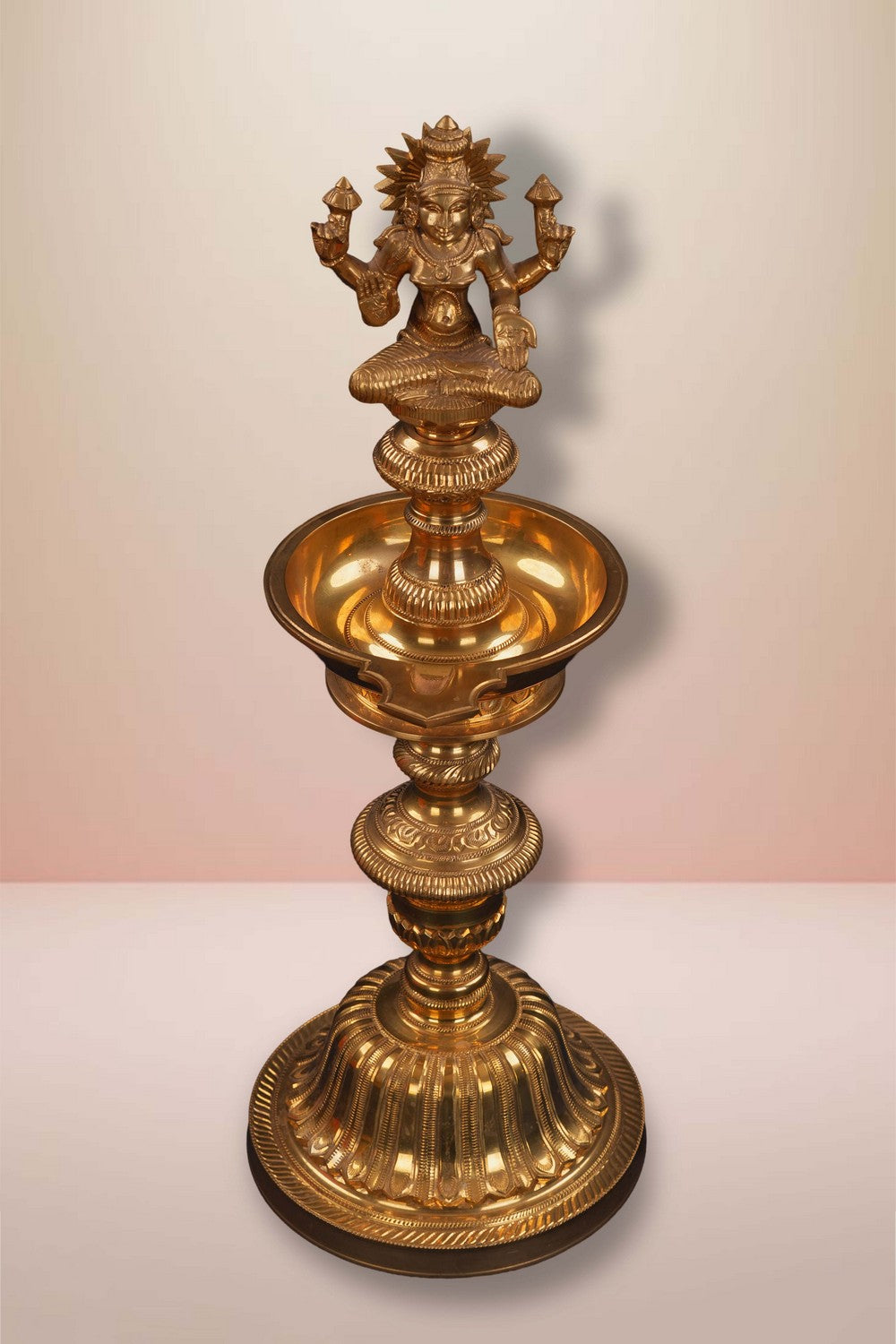 Image of Vintage Brass Lakshmi Diya