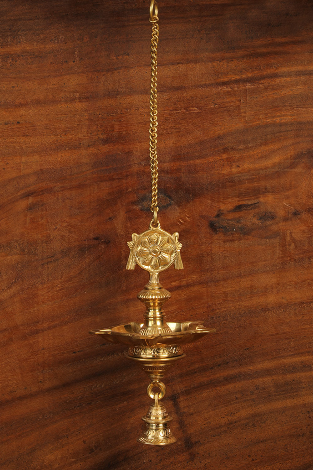 Collection of Shank/Chakra Design Brass Hanging Diya in a gallery layout