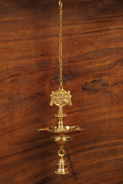 Collection of Shank/Chakra Design Brass Hanging Diya in a gallery layout