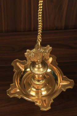 Collection of Antique Brass Shank Chakra Hanging Lamp in a gallery layout