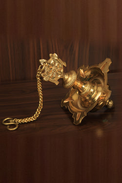 Image of Antique Brass Shank Chakra Hanging Lamp